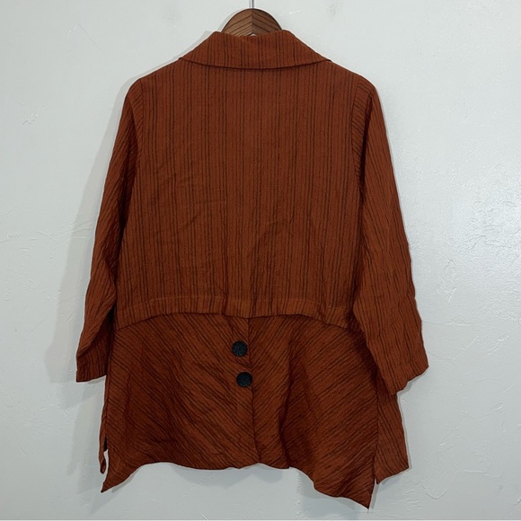 Habitat Oversized Crinkle Tunic Blouse Lagenlook Textured Button Front Shirt - Picture 12 of 12